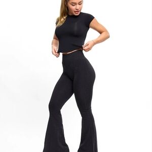 BuffBunny Seamless Flares - Charcoal - XXXL